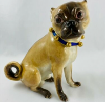 Antique Meissen Pug Dog -(1860-1870)